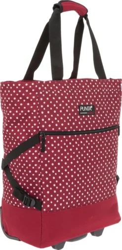 Einkaufstrolley Trolley Punta Wheel Einkaufsroller Einkaufswagen Shoppingtrolley Shopper EInkaufskorb Mit Rollen Und Gurten Trolly 10008-0220 Red Dots Punkte Rot + Bagboom Thermo TK Tasche -Leifheit || Vileda || Wenko Verkaufsgeschäft 5cacd8b4bc543f63fb47302a32409088