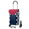 Andersen Shopper Treppensteiger Scala Stahl Mit Rad Ø 3 X 13cm Und 41 Liter Tasche Dots Blau Mit Kühlfach