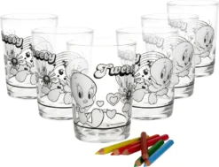 6x Tweety Glas Zum Anmalen Für Kinder Selber Bemalen Geburtstag Geschenk