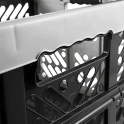 5-er Set - KLAPPBOX - Silber-Anthrazit - Faltbox Lagerbox Einkaufsbox 45 Liter 4 Griffe Aufbewahrungsbox Kunststoff Soft-Touch Softgriff Faltbox Set Klappbox Set NEU -Leifheit || Vileda || Wenko Verkaufsgeschäft 5f68b16d47c81afcbaa9a637c2f49f3d