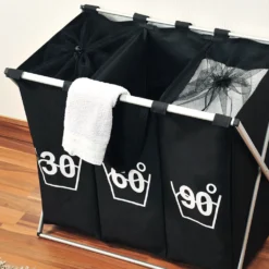 Kesper Wäschesammler Mit Dreifacher Einteilung, Trio, Schwarz 19590 13 Kesper Wäschesammler Mit Dreifacher Einteilung, Trio, Schwarz 19590 -Leifheit || Vileda || Wenko Verkaufsgeschäft 60387f02254c0655e156b140cfb6547b