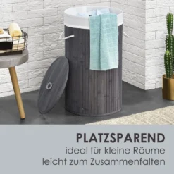 Juskys Bambus Wäschekorb Curly-Round – 55 Liter Volumen – Wäschesammler Mit Deckel, Tragegriffen & Stoff Wäschesack – 1 Fach Wäschebox – In Grau 19 Juskys Bambus Wäschekorb Curly-Round – 55 Liter Volumen – Wäschesammler Mit Deckel, Tragegriffen & Stoff Wäschesack – 1 Fach Wäschebox – In Grau -Leifheit || Vileda || Wenko Verkaufsgeschäft 60d58522b73fe072a56274cf17e6593b