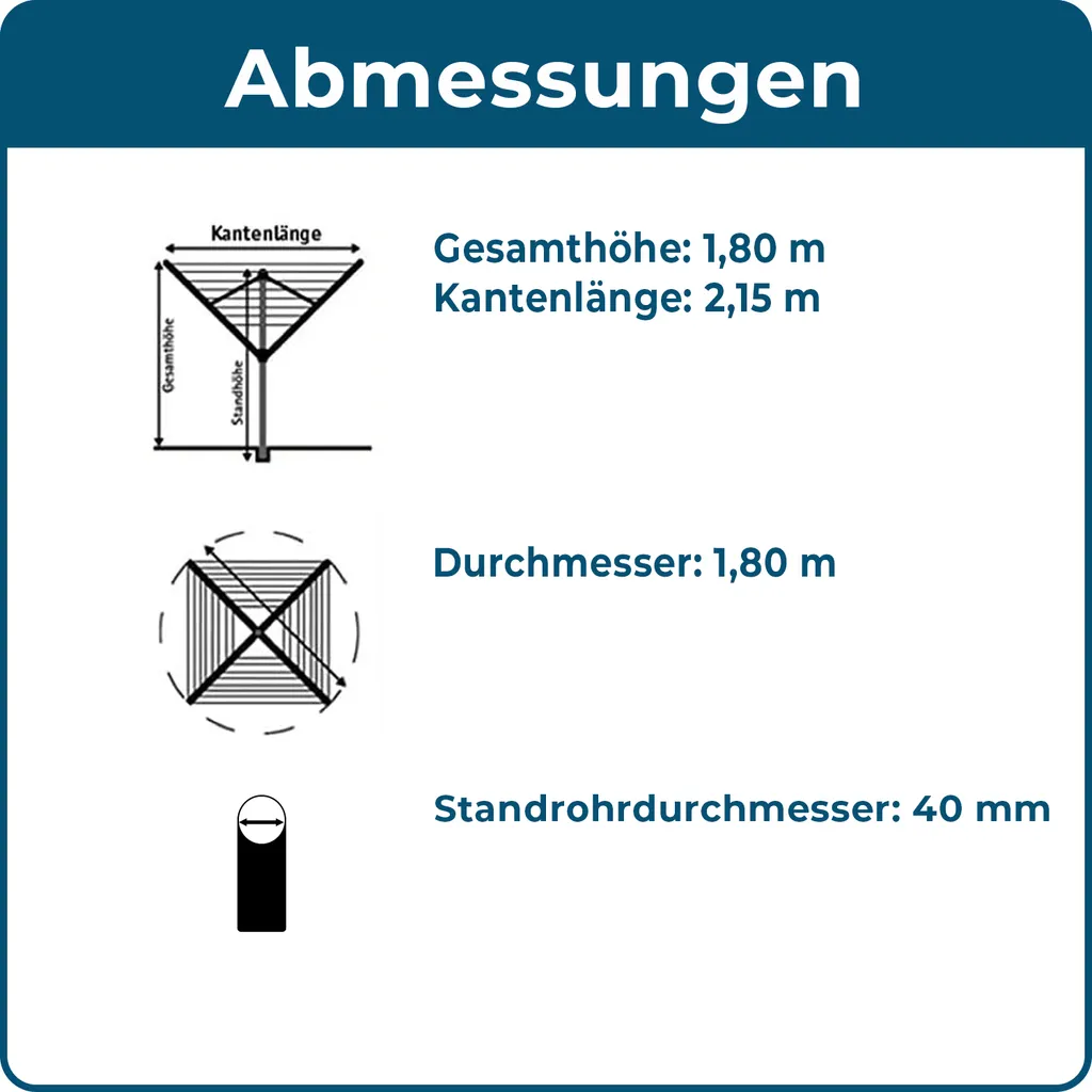 Blome Wäschespinne Alustar XL - Wäscheständer Inkl. Bodenhülse Zum Einbetonieren 6 Blome Wäschespinne Alustar XL - Wäscheständer Inkl. Bodenhülse Zum Einbetonieren – Bild 6