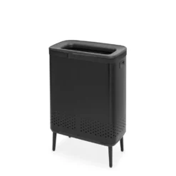 Brabantia Bo Wäschekorb Hi, 90 L, Rechteckig, Schwarz, Schwarz, 540 Mm, 320 Mm