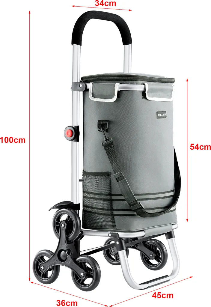 Treppensteiger Einkaufstrolley Neef Einkaufswagen Mit Thermotasche 41 Liter Bis 20 Kg Belastbar Transportwagen Mit Abnehmbarer Einkaufstasche Klappbar Dunkelgrau 4 Treppensteiger Einkaufstrolley Neef Einkaufswagen Mit Thermotasche 41 Liter Bis 20 Kg Belastbar Transportwagen Mit Abnehmbarer Einkaufstasche Klappbar Dunkelgrau – Bild 4