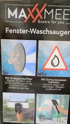 MAXXMEE Akku-Fenster-Waschsauger - Ca. 25 Minuten Dauerbetrieb - Weiß/grau -Leifheit || Vileda || Wenko Verkaufsgeschäft 6255e1262236b85e1c64060046b292dc