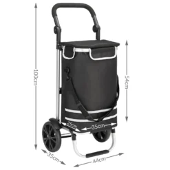 Monzana 2in1 Einkaufstrolley 56L Bis 50 Kg Klappbar Abnehmbare Tasche Handwagen Einkaufswagen Einkaufshilfe Roller, Farbe:schwarz -Leifheit || Vileda || Wenko Verkaufsgeschäft 632c9766cb911686d9de815aeac3cc8d