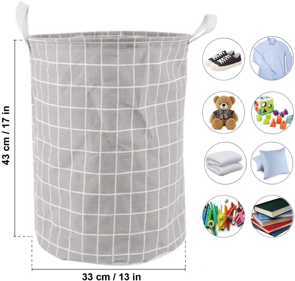 Wäschekorb, Verdickte Faltbarer Runde, Wasserdicht Wäschesack Für Wäsche Spielzeug Badzimmer Kinderzimmer, 33 × 33 × 43 Cm 1 Wäschekorb, Verdickte Faltbarer Runde, Wasserdicht Wäschesack Für Wäsche Spielzeug Badzimmer Kinderzimmer, 33 × 33 × 43 Cm