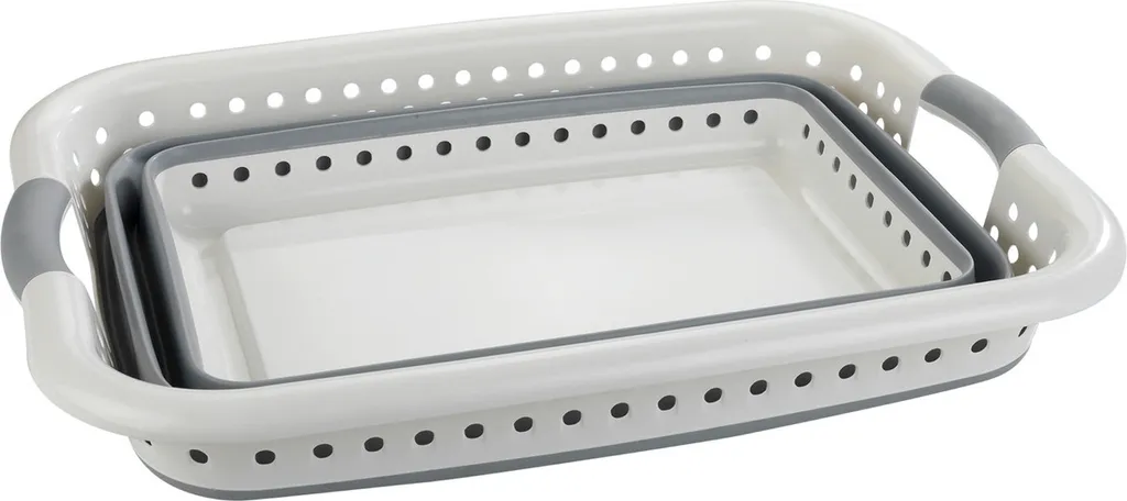 Wenko Wäschekorb Faltbar Weiß-grau 3 Wenko Wäschekorb Faltbar Weiß-grau – Bild 3