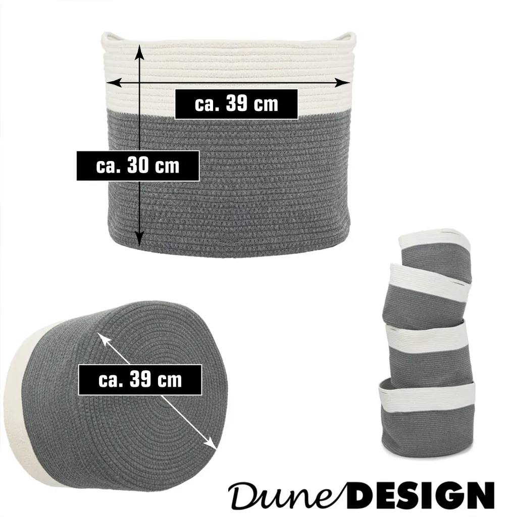 Ø39x30 Baumwoll Seilkorb 35L Aufbewahrungskorb Boho Wäschekorb Kinderzimmer Korb 7 Ø39x30 Baumwoll Seilkorb 35L Aufbewahrungskorb Boho Wäschekorb Kinderzimmer Korb – Bild 7