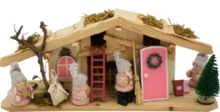 Wichtel Set Rosa Holzhaus Wichtel Figuren Wichteltür Zubehör