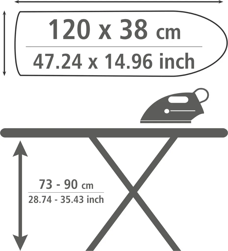 WENKO Bügeltisch Classic Black 120 X 38 Cm 8 WENKO Bügeltisch Classic Black 120 X 38 Cm – Bild 8