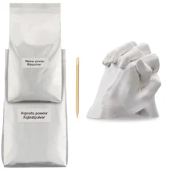 Navaris 3D Abformset Gips Familie Hände - Set Gipsabdruck Abdruck Fuß Hand - Handabdruck Fußabdruck - PH-neutral Hautverträglich