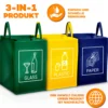 TRESKO 3er Set Recycling Englisch Müll Sortiertaschen Mülltrennsystem Mülleimer Mülltrenner Trennsystem Abfalltrennsystem