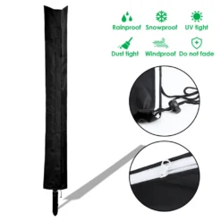 EINFEBEN Waeschespinne Wäschespinnen Schutzhuelle Mit Hochdichter Oxford PVC-Beschichtung Mit Reissverschluss & Kordelzug Wasserdichte Stoff Huelle Fuer Waeschespinne Abdeckung Extrem Wasserabweisendes 168 X 28cm Schwarz