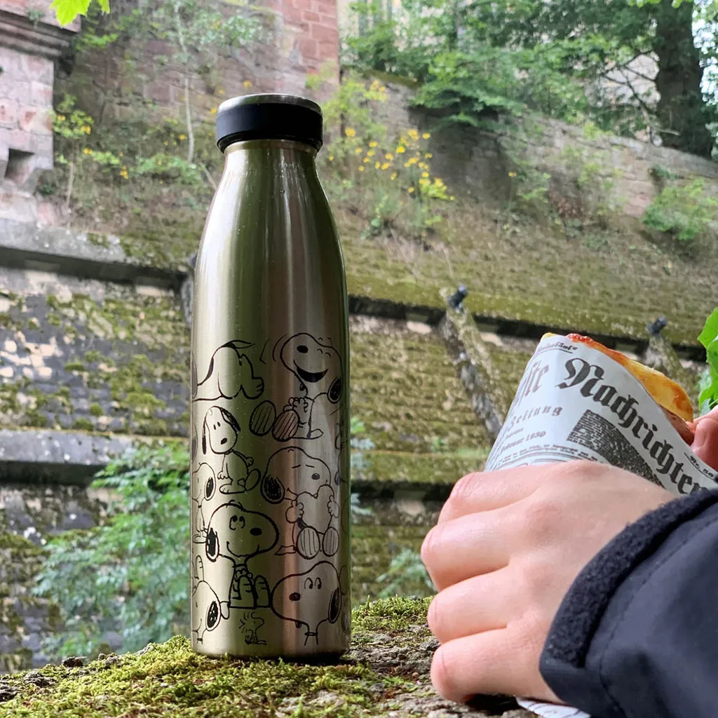 Isolierflasche Snoopy Muster Gold 500ml Edelstahl 3 Isolierflasche Snoopy Muster Gold 500ml Edelstahl – Bild 3