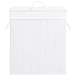 VidaXL Bambus-Wäschekorb Mit 2 Fächern Weiß 100 L -Leifheit || Vileda || Wenko Verkaufsgeschäft 6deab1d50436e4e8844ce6331f3555b5