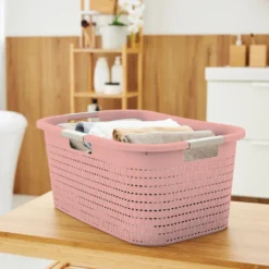 ROTHO Wäschekorb 40 L COUNTRY, Farbe:Linnea Pink Ged. -Leifheit || Vileda || Wenko Verkaufsgeschäft 6ee8584aa1ead4d1771b495aff57ae48