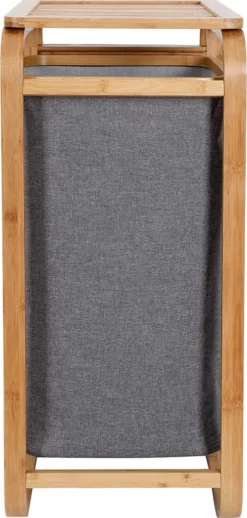 Lumaland Wäschekorb Aus Bambus - 1 XL Fach + 2 Kompaktfächer 49,5 X 33 X 71 Cm Grau -Leifheit || Vileda || Wenko Verkaufsgeschäft 6eebac54120e5e4ce428b866e75390f4