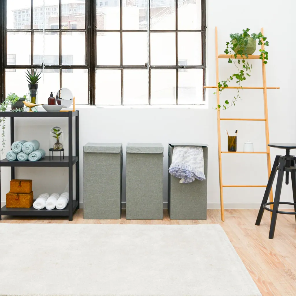 50L Wäschekorb Mit Deckel Und Wäschesack - 30x30x60 Wäschesammler Grau - Faltbar 9 50L Wäschekorb Mit Deckel Und Wäschesack - 30x30x60 Wäschesammler Grau - Faltbar – Bild 9