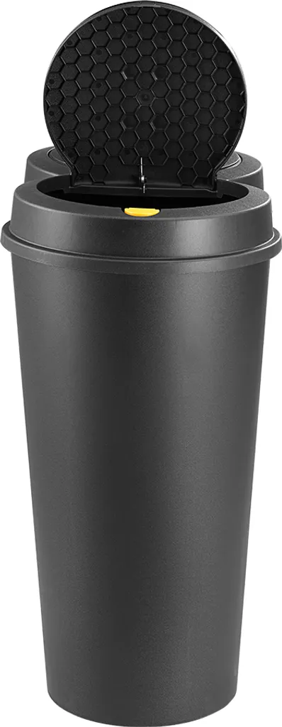 Deuba Mülleimer 50 L Duo 2fach Trennsystem 2x25L Druckknopf-Automatik Küche Abfalleimer Müllbehälter Mülltrennung Büro, Farbe:schwarz - Black - Noir 7 Deuba Mülleimer 50 L Duo 2fach Trennsystem 2x25L Druckknopf-Automatik Küche Abfalleimer Müllbehälter Mülltrennung Büro, Farbe:schwarz - Black - Noir – Bild 7