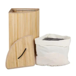 Relaxdays 1 X Eckwäschekorb Faltbar In Natur -Leifheit || Vileda || Wenko Verkaufsgeschäft 70602e78c220ff7aa8056f826c25c6ec