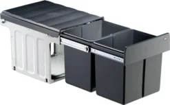 WESCO Einbau-Abfallsammler Double Master 40 DT - Silber/ Anthrazit, 32 Liter, Vollauszug -Leifheit || Vileda || Wenko Verkaufsgeschäft 70fec7526f796b3033e19beaee65844c