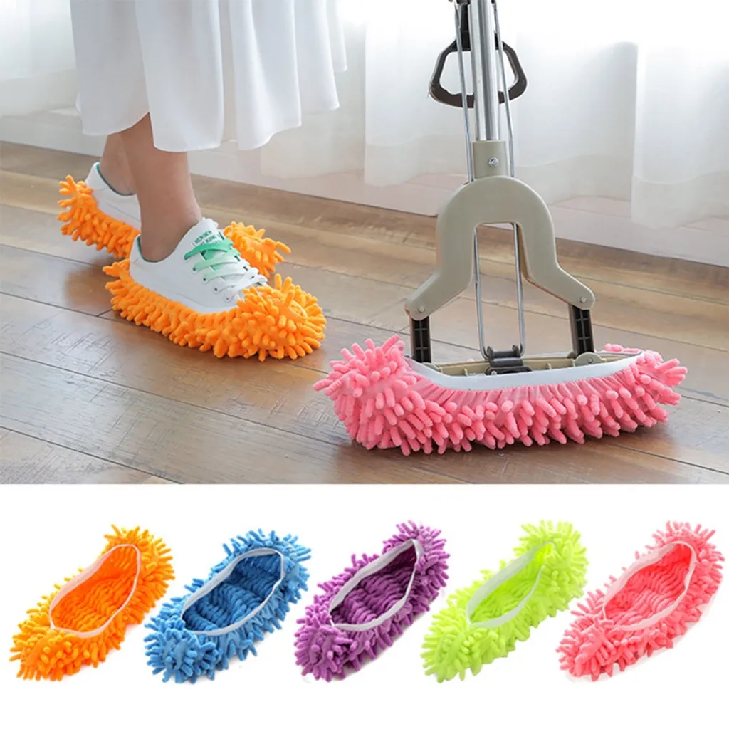 5 Paar Mop Hausschuhe Für Die Bodenreinigung, Waschbare Wiederverwendbare Mop Socken Faule Schuhe, Staub Haarreiniger, Wischmops 2 5 Paar Mop Hausschuhe Für Die Bodenreinigung, Waschbare Wiederverwendbare Mop Socken Faule Schuhe, Staub Haarreiniger, Wischmops – Bild 2