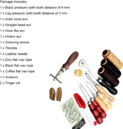 14 Stück Leder Werkzeug Set - Leder Handwerk Handnähen Werkzeuge Mit Nadeln, Gewinde, Maßband, Bohrer Für Leder Leinwand Nähen -Leifheit || Vileda || Wenko Verkaufsgeschäft 749256cf684427b4afd4af9104a4f12e