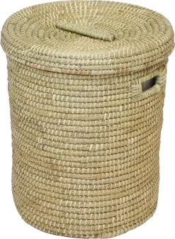 Großer Wäschekorb Mit Deckel, Maße Ø 45 X 55 Cm