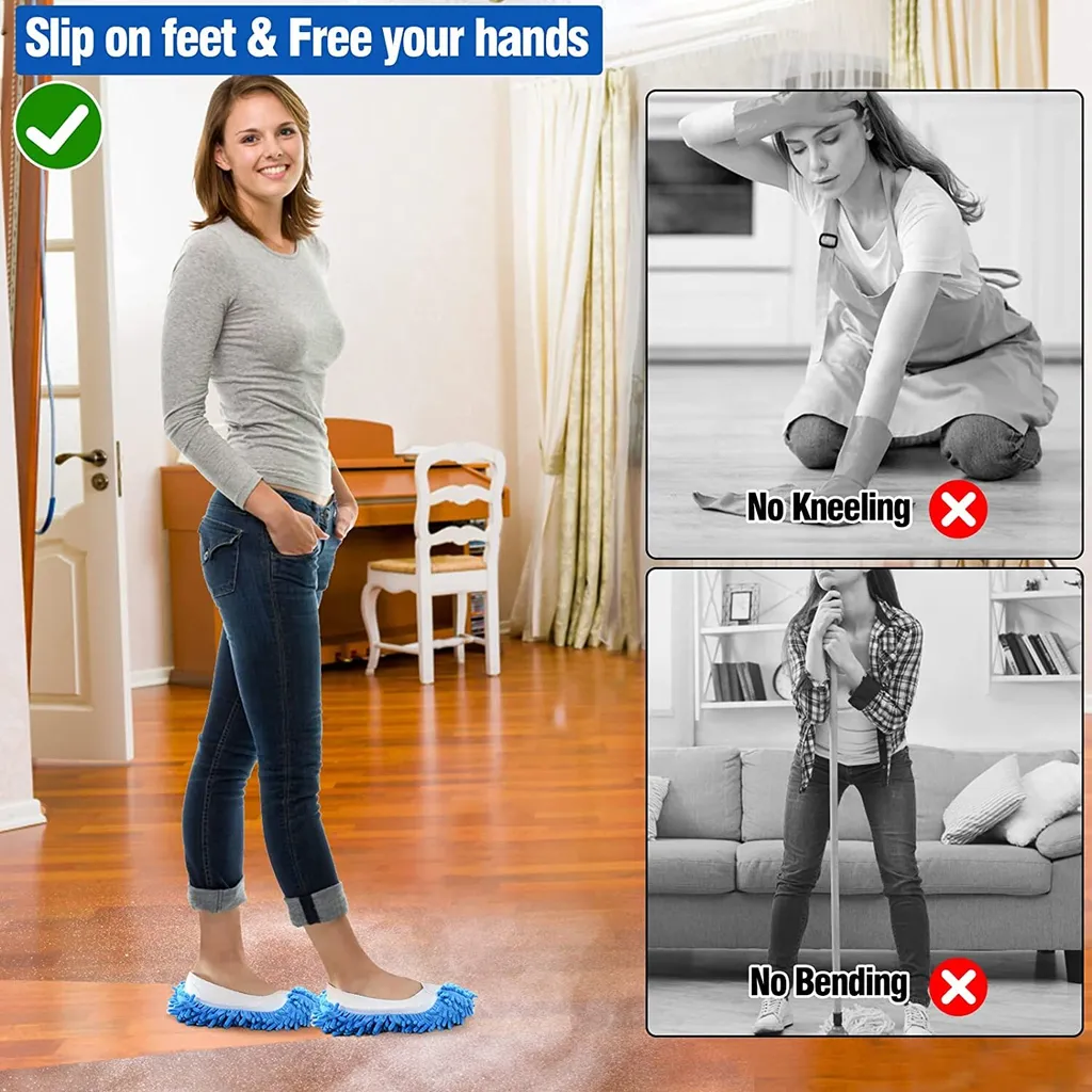5 Paar Mop Hausschuhe Für Die Bodenreinigung, Waschbare Wiederverwendbare Mop Socken Faule Schuhe, Staub Haarreiniger, Wischmops 5 5 Paar Mop Hausschuhe Für Die Bodenreinigung, Waschbare Wiederverwendbare Mop Socken Faule Schuhe, Staub Haarreiniger, Wischmops – Bild 5