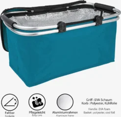 ONVAYA® Einkaufskorb Faltbar Mit Kühlfunktion | Petrol | Faltkorb Mit Deckel | Isolierkorb | Einkaufstasche | Klappkorb | Thermokorb Klappbar -Leifheit || Vileda || Wenko Verkaufsgeschäft 7747f740ed63d448e5d8eeaa263ebb48