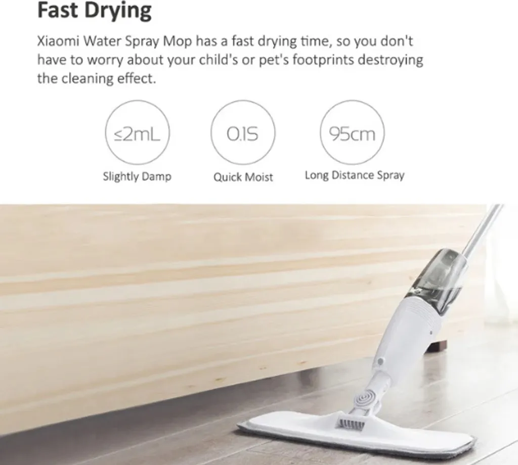 Deerma TB500 Mop Mit Wasserspray, 360° Drehung, 350ml Behälter, 1x Reinigungstuch 11 Deerma TB500 Mop Mit Wasserspray, 360° Drehung, 350ml Behälter, 1x Reinigungstuch – Bild 11