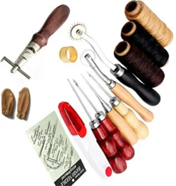 14 Stück Leder Werkzeug Set - Leder Handwerk Handnähen Werkzeuge Mit Nadeln, Gewinde, Maßband, Bohrer Für Leder Leinwand Nähen -Leifheit || Vileda || Wenko Verkaufsgeschäft 78f70453cc2ab2e56cb51ab6dfccbed1