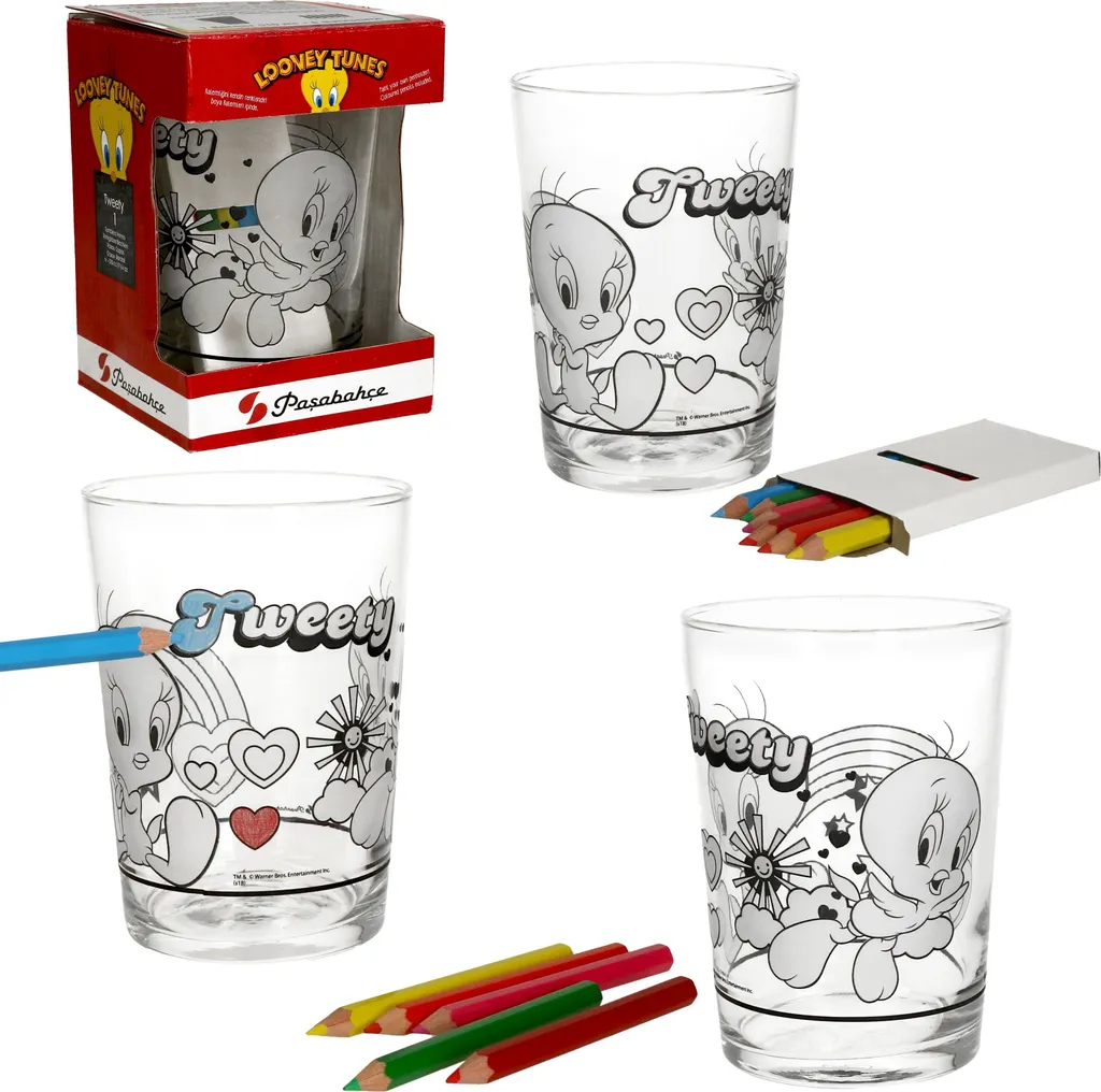 6x Tweety Glas Zum Anmalen Für Kinder Selber Bemalen Geburtstag Geschenk 2 6x Tweety Glas Zum Anmalen Für Kinder Selber Bemalen Geburtstag Geschenk – Bild 2