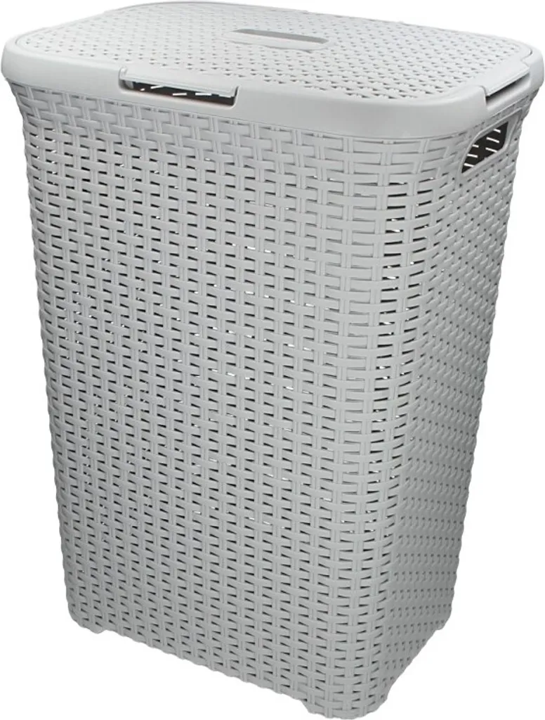 Curver Natural Style Wäschekorb 60L Hellgrau 2 Curver Natural Style Wäschekorb 60L Hellgrau – Bild 2