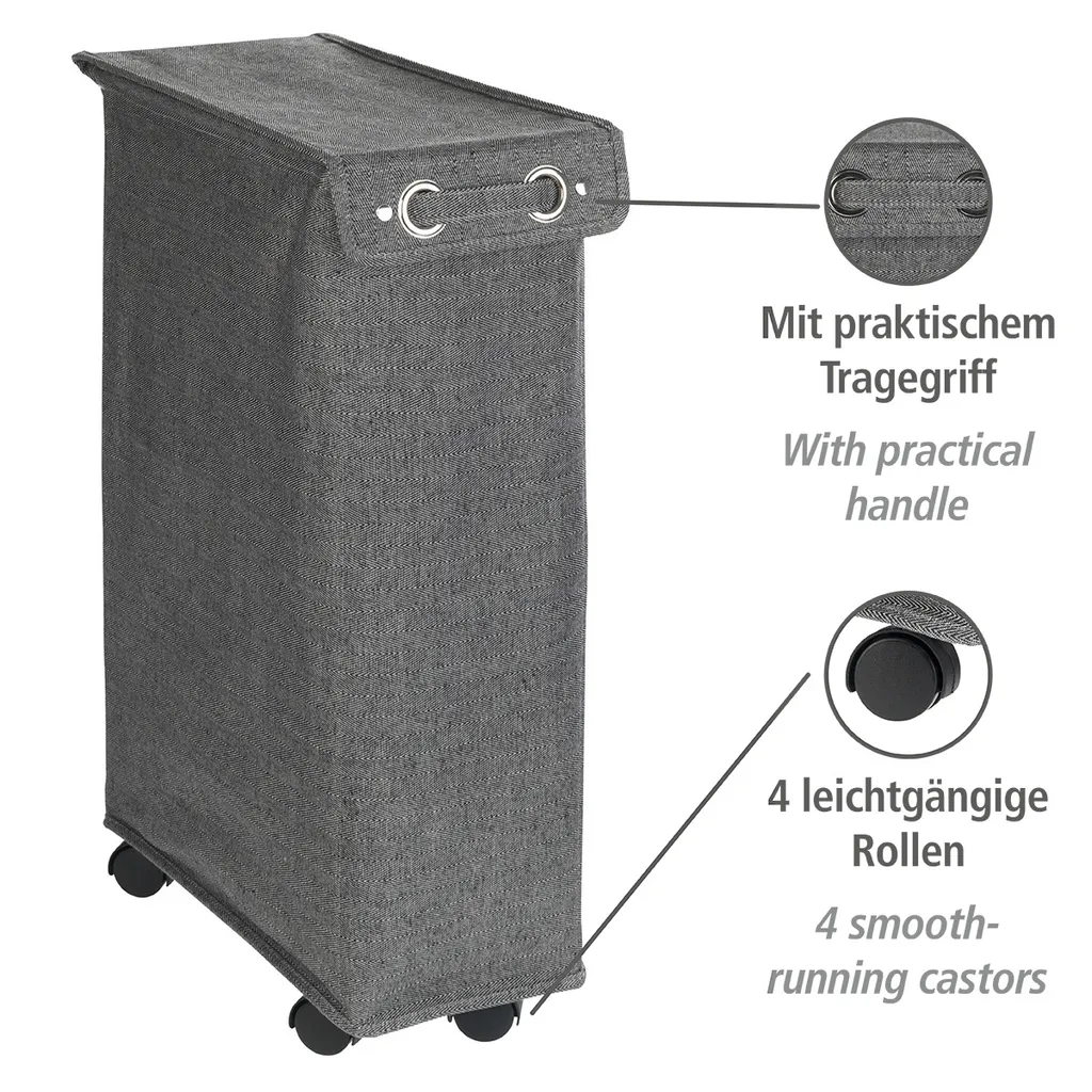 Wenko Wäschesammler Corno Prime Schwarz/Weiß 9 Wenko Wäschesammler Corno Prime Schwarz/Weiß – Bild 9