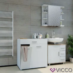 Vicco Wäschekorb MATTEO XL Weiß Waschmaschinenschrank Badschrank Wäscheschrank -Leifheit || Vileda || Wenko Verkaufsgeschäft 7d6ef0ef8b3fadafd90869e010d9f627