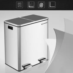 SONGMICS Mülleimer 60L Mit Müllbeutel Treteimer 2 X 30L Edelstahl Abfalleimer Mit Inneneimer Fingerabdruckfrei Mit Handgriffen Trennsysteme LTB60NL -Leifheit || Vileda || Wenko Verkaufsgeschäft 7e2ce18dc5971103a49c5f3cd7c6d5d8