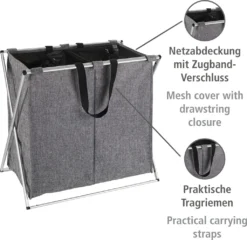 Wenko Wäschesammler Duo Grau Meliert -Leifheit || Vileda || Wenko Verkaufsgeschäft 7fdddb879ba44737f39ec03e57867c27