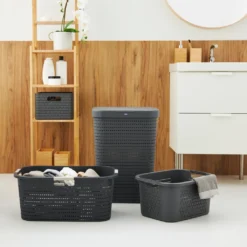 ROTHO Wäschekorb 22 L COUNTRY, Farbe:Anthrazit -Leifheit || Vileda || Wenko Verkaufsgeschäft 81099b589ca3128d37dd6af4b961c550