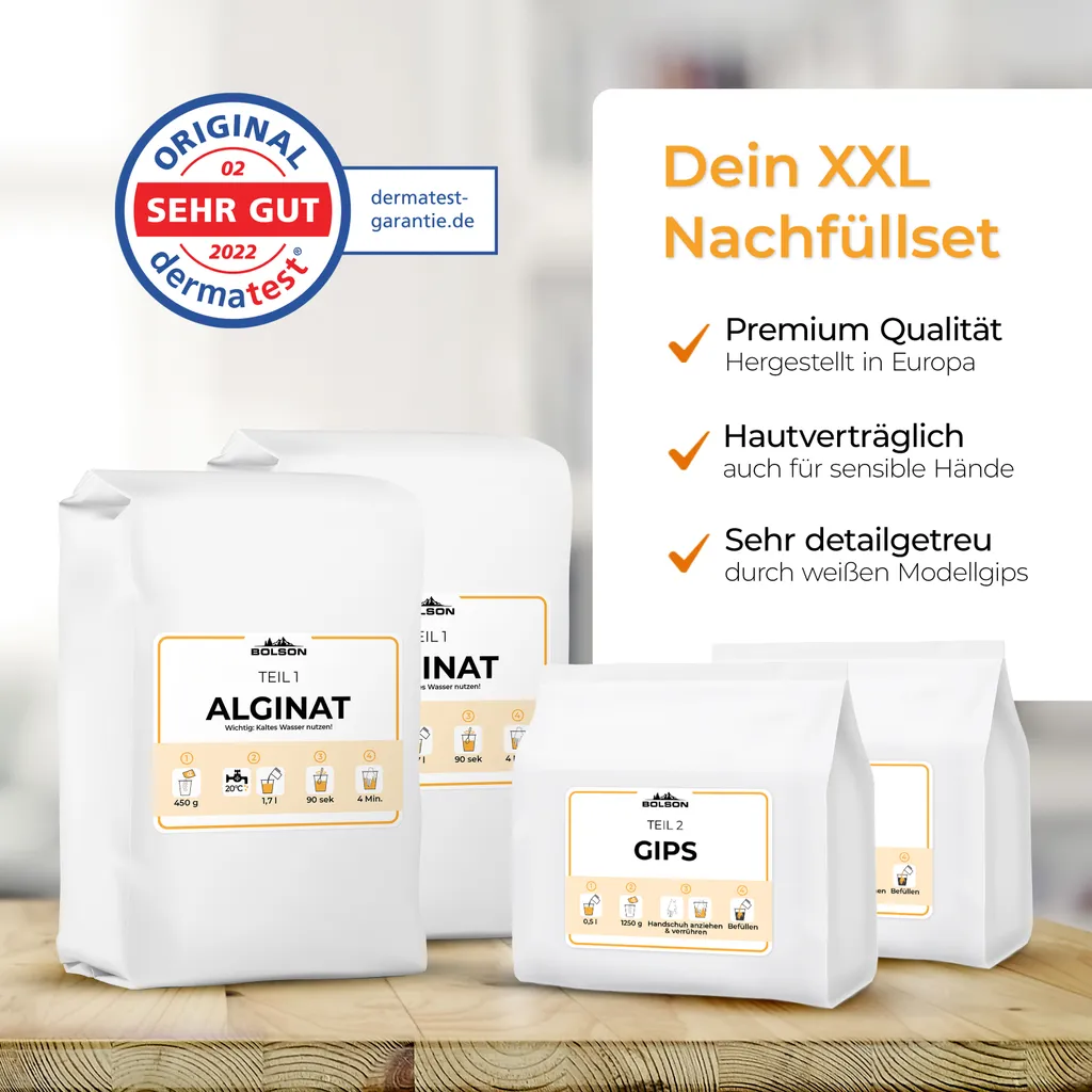 XXL Handabdruck Nachfüllset Mit Alginat & Modellgips 2 XXL Handabdruck Nachfüllset Mit Alginat & Modellgips – Bild 2