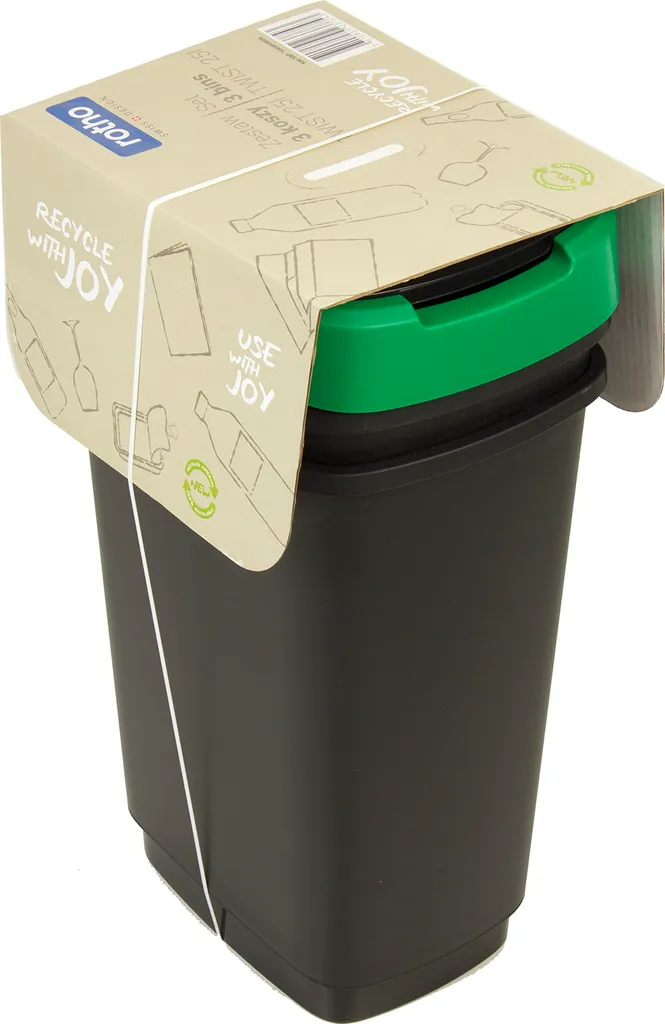 3er-Set Abfalleimer Mülltrennug 3x25L Rotho Twist Abfallbehälter Mülleimer Recycling 3 3er-Set Abfalleimer Mülltrennug 3x25L Rotho Twist Abfallbehälter Mülleimer Recycling – Bild 3