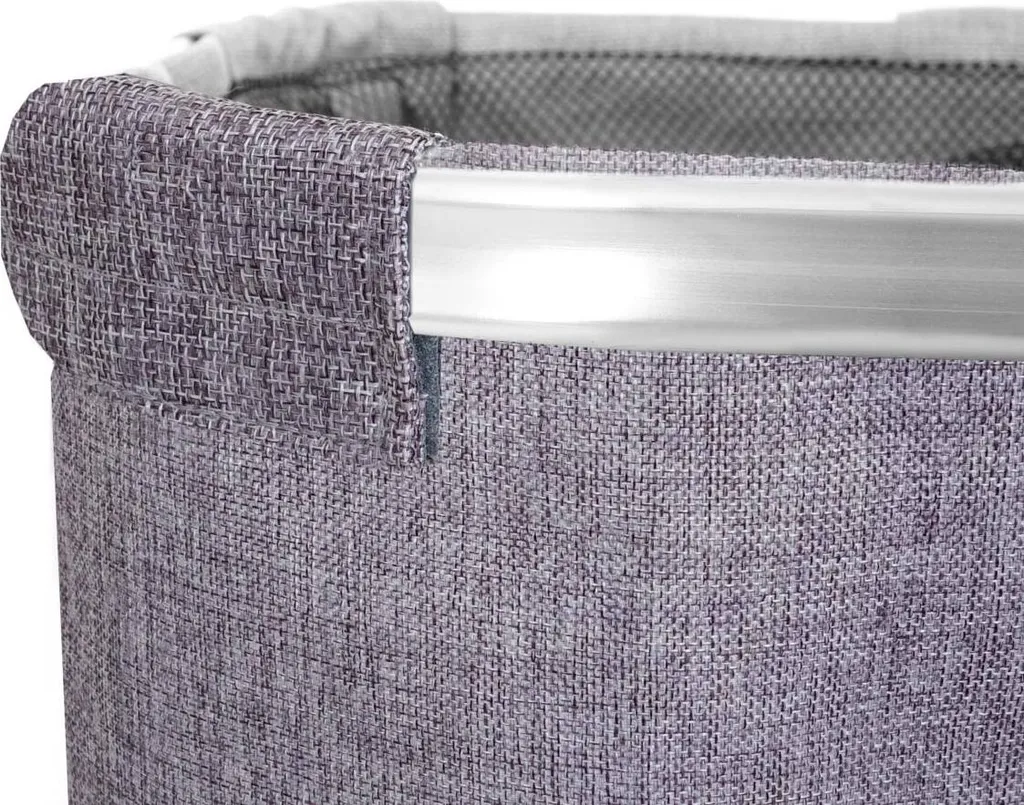 Wäschesammler MCW-C34, Laundry Wäschebox Wäschekorb Wäschebehälter Mit Netz, 2 Fächer 56x49x30cm 82l Grau 3 Wäschesammler MCW-C34, Laundry Wäschebox Wäschekorb Wäschebehälter Mit Netz, 2 Fächer 56x49x30cm 82l Grau – Bild 3