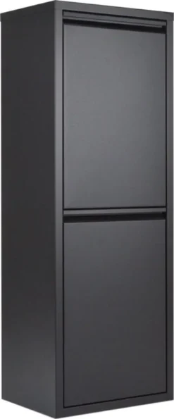 Naturn Living™ Mülleimer Aus Metall | Mülleimer Mülltrennung 2 Container | Mülleimer | Papierkörbe | Abfalleimer | Mattschwarz