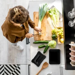 Relaxdays Biomülleimer Küche 5 L Schwarz -Leifheit || Vileda || Wenko Verkaufsgeschäft 850f496bda0cb30803cf01477387f878