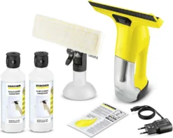 Kärcher WV 6 Plus Fenstersauger über 100 Min Akkulaufzeit Und Schnellladegerät Inkl. 2x Glasreiniger RM500