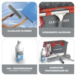 CLEANmaxx Fensterreiniger - 7-tlg. - Grau/rot -Leifheit || Vileda || Wenko Verkaufsgeschäft 87c76480711de5af4f7369aec0628db7