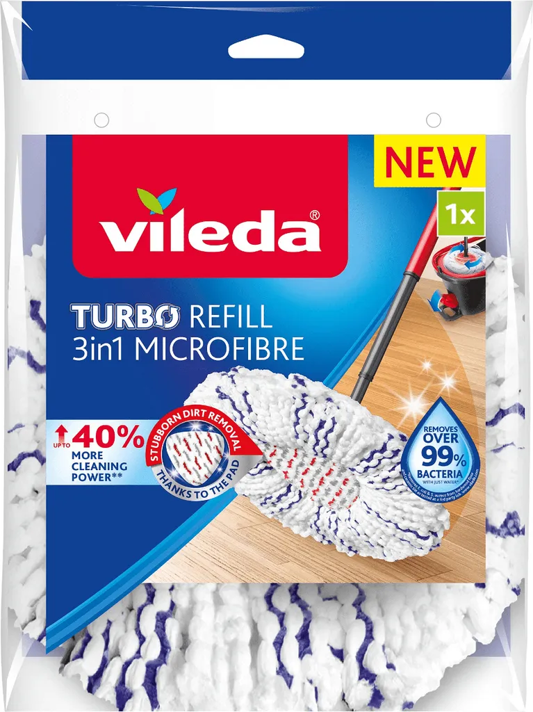 Vileda Turbo Microfaser Ersatzpad Für 3in1 Ersatzlappen 3in1 40% Mehr Reinigungskraft 4 Vileda Turbo Microfaser Ersatzpad Für 3in1 Ersatzlappen 3in1 40% Mehr Reinigungskraft – Bild 4