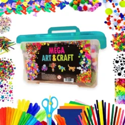 Wilberg Bastelset Für Kinder - 2000+ Accessoires - Bastelbox - Bastelpaket - Basteln Mädchen - Basteln Jungen - Bastelkoffer - Bastelsachen - Bastelzubehör - Kreativ Set